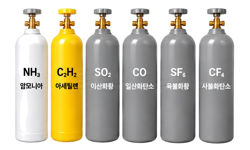 암모니아·아세틸렌·이산화황·일산화탄소·육불화황·사불화탄소 특수가스 실린더